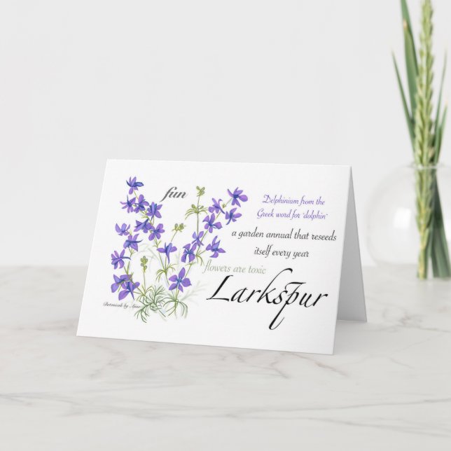 Larkspur-Blankenkarte Dankeskarte (Vorderseite)