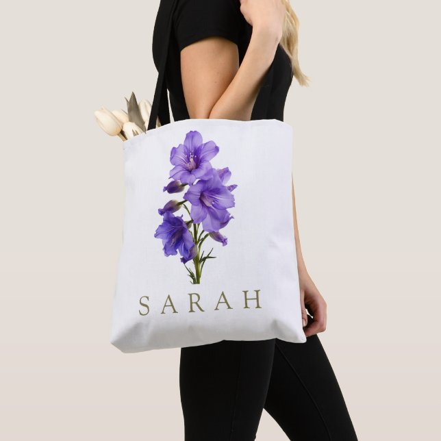 Larkspur Juli Custom Birth Blume Geschenk Tasche (Von Nahem)