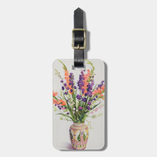 Larkspur und Gladioli in einem marokkanischen Vase Gepäckanhänger