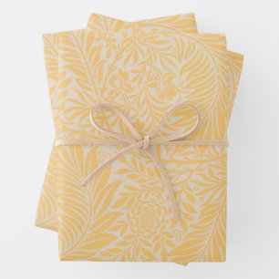 Larkspur William Morris papier d'emballage jaune