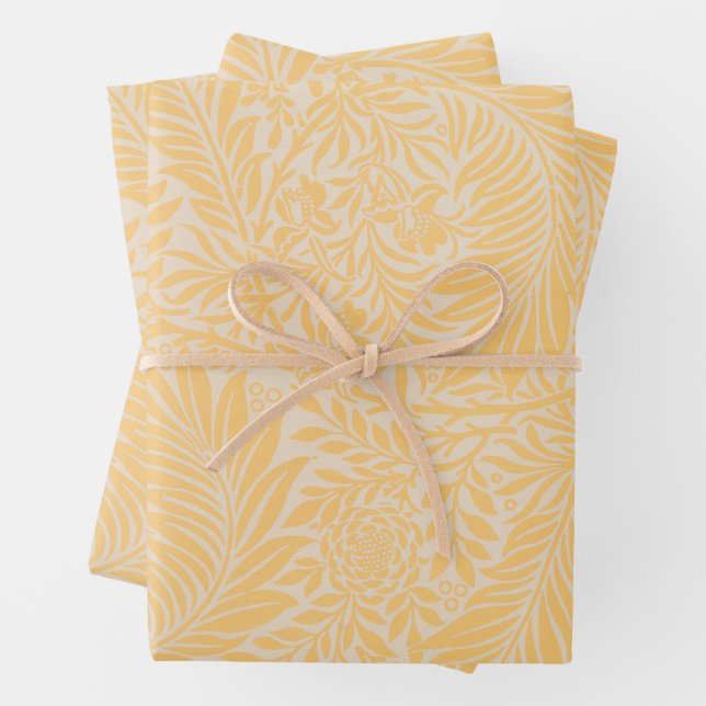 Larkspur William Morris papier d'emballage jaune (En situation)