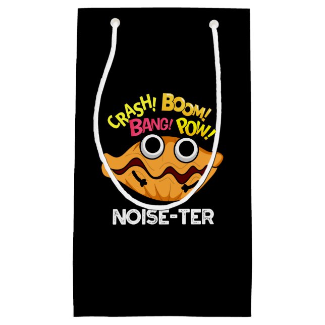 Lärm der Funny Noisy Oyster Pun Dark BG Kleine Geschenktüte (Vorderseite)