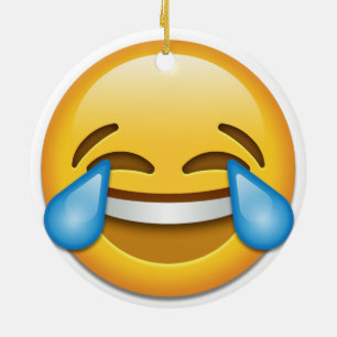 Larmes ornement latéral drôle d'emoji de joie de