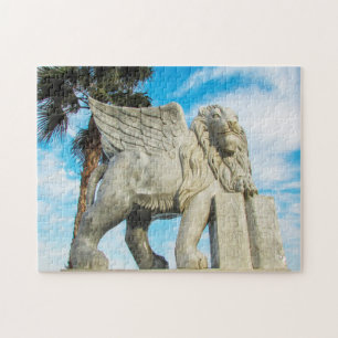 Larnaca-Löwe geflügelte Löwenstatue.