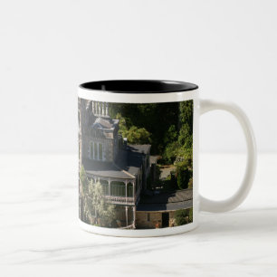 Larnach Castle, Dunedin, Neuseeland - Luftaufnahme Zweifarbige Tasse