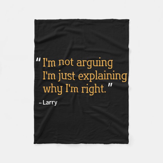 Larry Gift Zitat Funny Geburtstag Personalisierter Fleecedecke (Vorderseite)