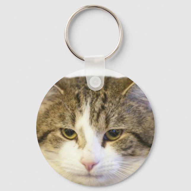Larry the Downing Street Cat Face Schlüsselanhänger (Vorderseite)
