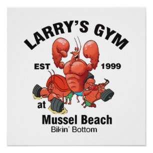 Larrys Fitnessstudio am Mussel Beach Poster