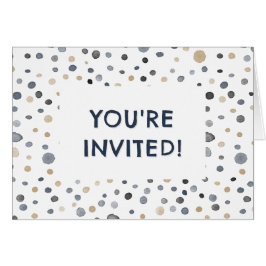 Lars Confetti Watercolor Dots Birthday Einladung