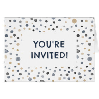 Lars Confetti Watercolor Dots Birthday Einladung