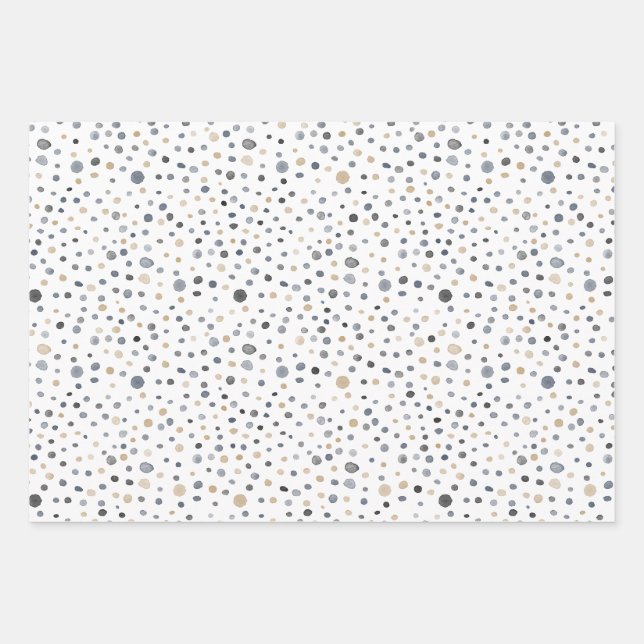 Lars Confetti Watercolor Dots Wrapping Paper Geschenkpapier Set (Vorderseite)