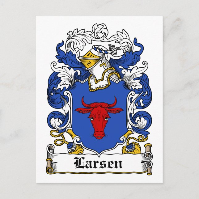 Larsen Familienwappen Postkarte (Vorderseite)