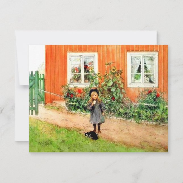 Larsson - Brita mit Katze und Sandwich Karte (Vorderseite)