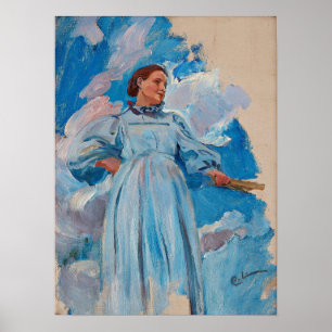 Larsson - die Abbildung einer Frau und eines Sky Poster