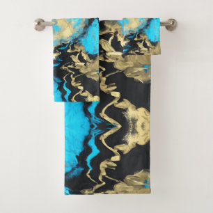 L'art Abstrait Turquoise et Or