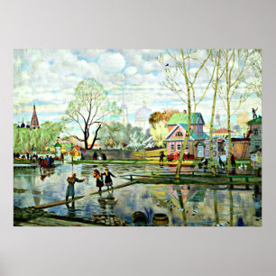 L'art de Boris Kustodiev : Printemps, tableau de K