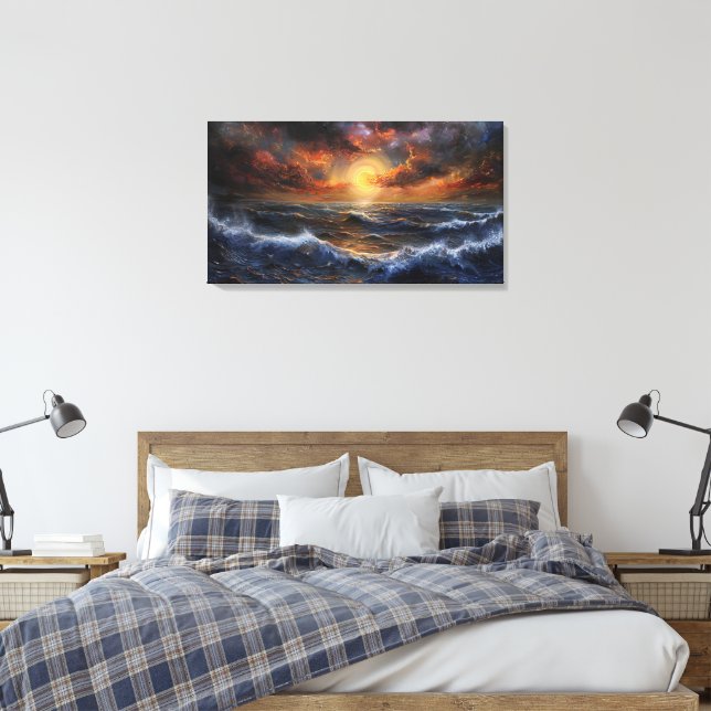 L'art de la Toile de Sunset Ocean (Insitu(Chambre))