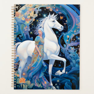 L'art de l'Imaginaire de la dame et du cheval blan