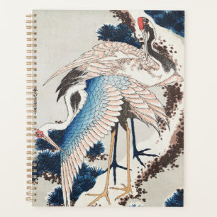 L'art japonais de Hokusai Deux grues pin neigeux