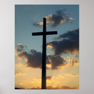 L'art levé du Roi Pâques Sunset Christian Poster