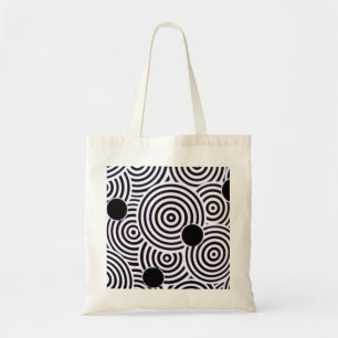 L'art op noir et blanc entoure le sac de budget