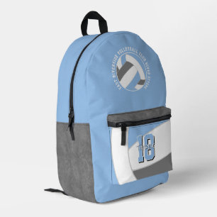 las blauen grauen Volleyballmannschaftsfarben Team Bedruckter Rucksack