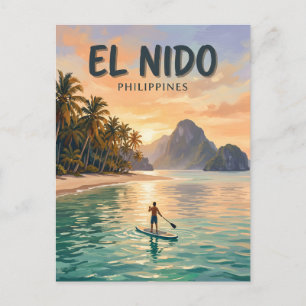 Las Cabanas Strand, El Nido Philippinen Postkarte