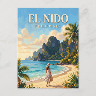 Las Cabanas Strand, El Nido Philippinen Postkarte
