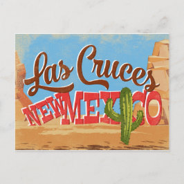 Las Cruces New Mexico Cartoon Desert Retro Travel Postkarte