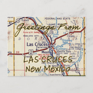 Las Cruces NM Vintage Karte