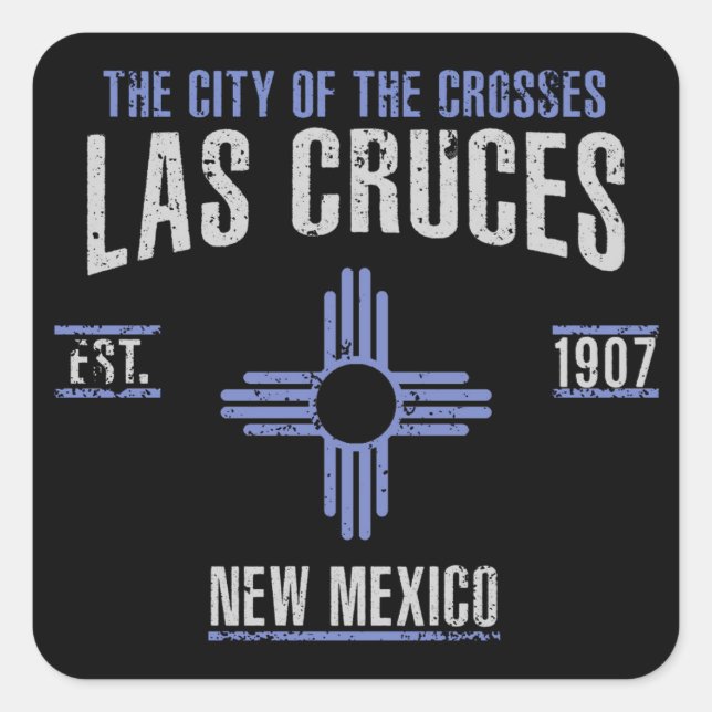 Las Cruces Quadratischer Aufkleber (Vorderseite)