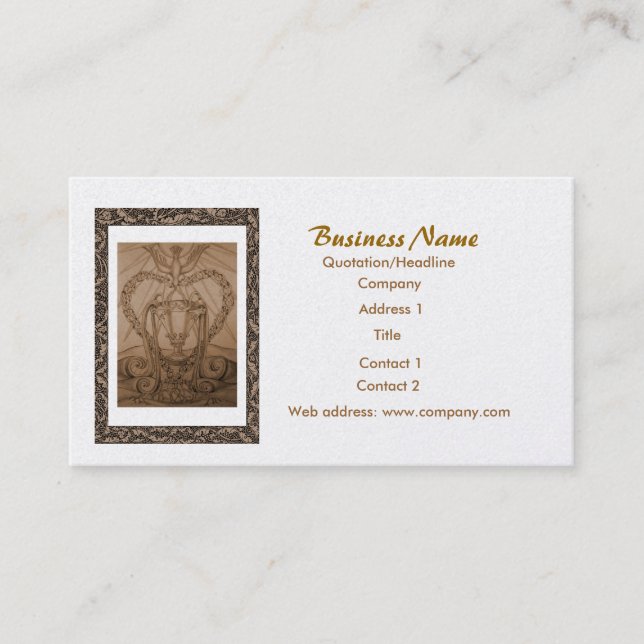 L'As Du Carte de visite De Tarot De Coupe (Devant)