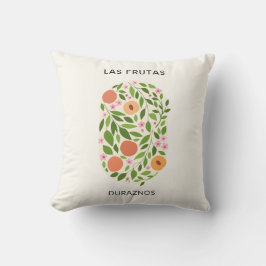 Las Frutas: Duraznos - Pfirsichmarkt Kissen