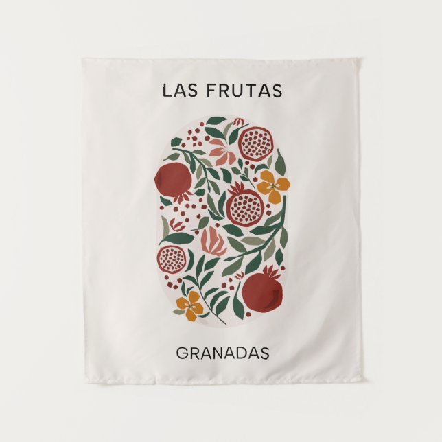 Las Frutas: Granadas - Granatapfelmarkt Wandteppich (Vorderseite)