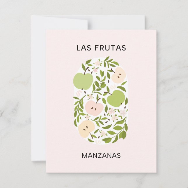 Las Frutas: Manzanas - Apfelmarkt Mitteilungskarte (Vorderseite)