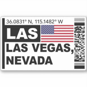 LAS Las Vegas Bordkarte - Reise nach Nevada Aufkleber