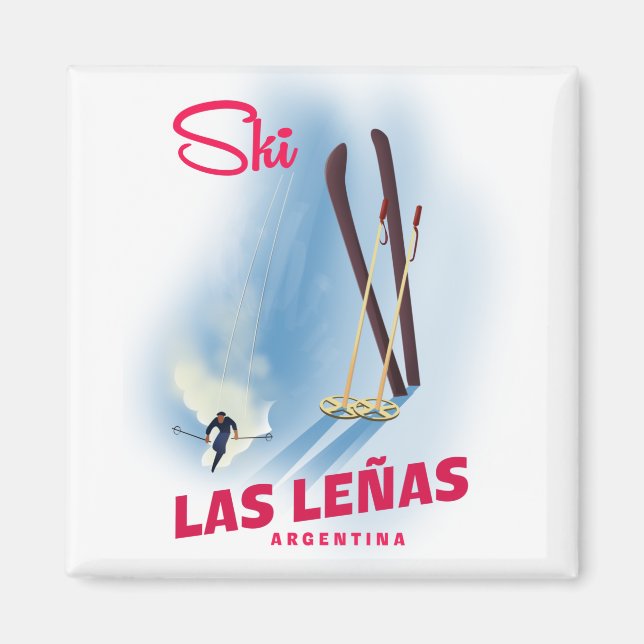 Las leñas Argentina ski Magnet (Vorne)