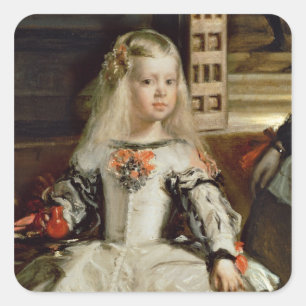 Las Meninas, Familie Philip IV, c.1656 Quadratischer Aufkleber