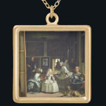 Las Meninas oder die Familie von Philip IV, c.1656 Vergoldete Kette<br><div class="desc">Bild-Sammlungs-Zahl:  XIR405 Las Meninas oder die Familie von Philip IV,  c.1656 (Öl auf Leinwand). Velazquez,  (1599-1660) Öl Diegos Rodriguez de Silva y auf Leinwand. Prado,  Madrid,  Spanien Giraudon.  17.</div>