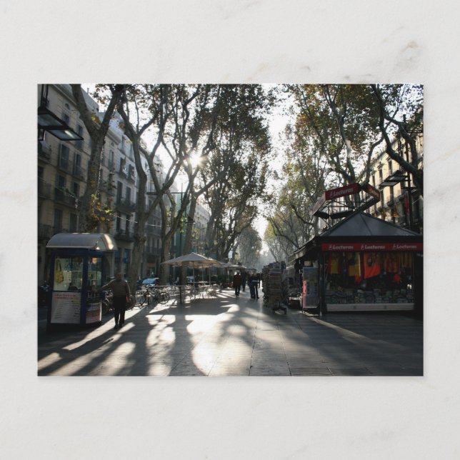 Las Ramblas, Barcelona, Postkarte (Vorderseite)