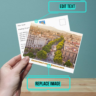 Las Ramblas Barcelona Spanien Moderne Postkarte