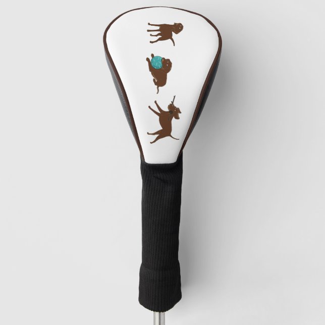 las Schokolade Labrador Cartoon Streifen Golf Headcover (Vorderseite)