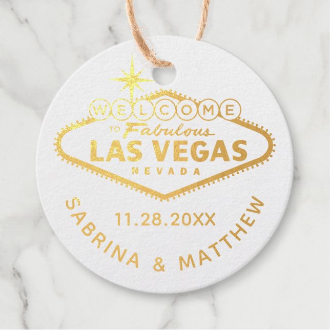 Las Veags Wedding Sign REAL Geschenkanhänger (Vorderseite)