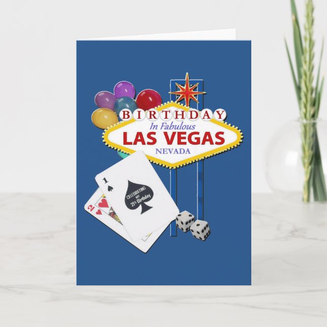 Las Vegas 21. Geburtstagkarte Karte (Vorderseite)