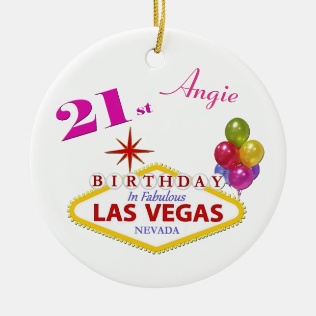 Las Vegas 21e anniversaire ornement céramique (Devant)