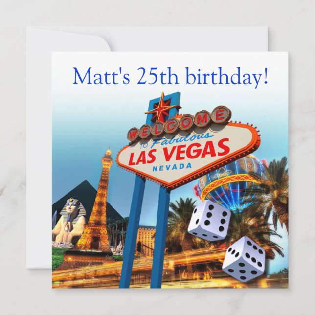Las Vegas 25. Geburtstagsparty Einladung (Vorderseite)