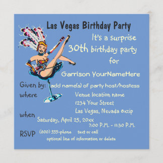 Las Vegas 30. Geburtstag Party Einladung