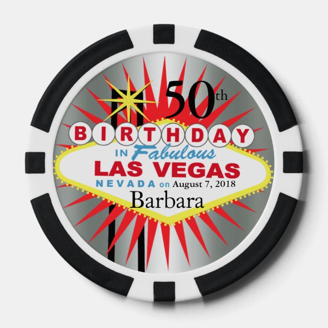 Las Vegas 50. Geburtstag Casino Chip (Vorderseite)