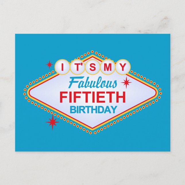 Las Vegas 50. Geburtstag Postkarte (Vorderseite)