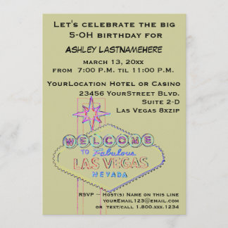 Las Vegas 50. Geburtstagsparty Einladung